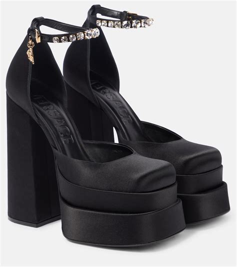 satin versace platforms|versace platform pumps.